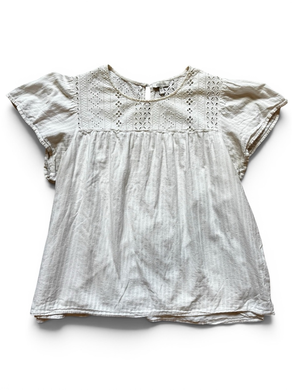 Ella Moss White Eyelet Boho Brianne Blouse
